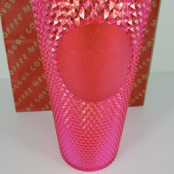 Starbucks Holiday Neon Pink Iridescent Cold Cup - Picture 2 of 8